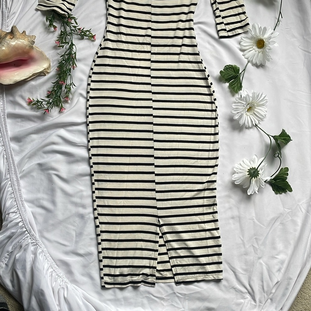 Summer White & Black Striped Dress - Picture 12 of 15